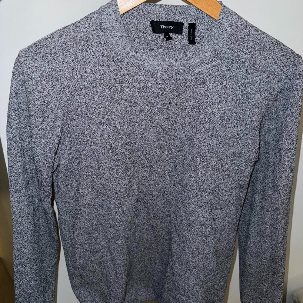 Theory Men's Nylon Marbled Sweater in Grey - M (Slim Fit) - 75% OFF (MSRP $320)